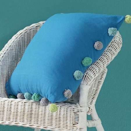 Διακοσμητική μαξιλαροθήκη 45x45 Pom Pom Funky Blue "Nima Home"