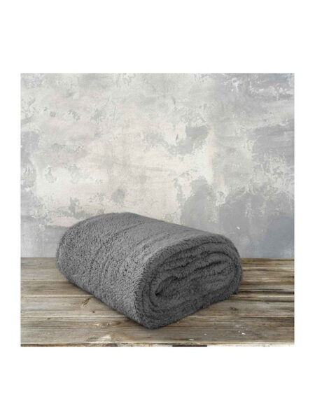 Κουβέρτα μονή 150×220 Fleece Manta Charcoal “Nima Home - Image 2