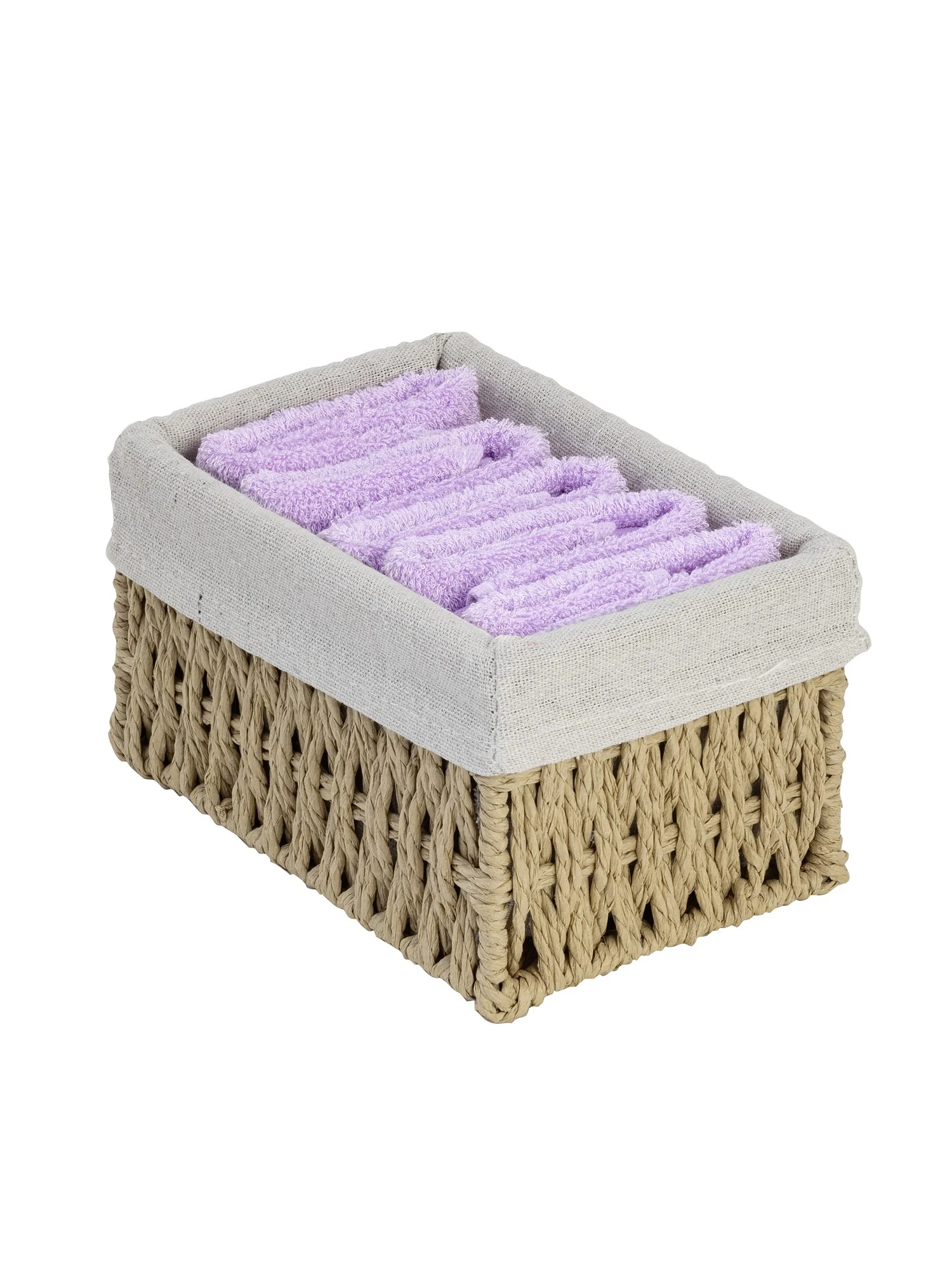 Καλαθάκι με σετ λαβέτες 5*25x25 Bamboo Nest Lilac "Nima Home"