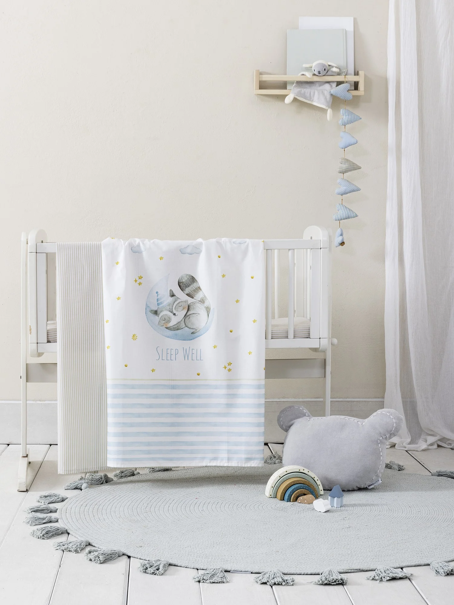 Σεντόνια Λίκνου 2* 70×110 Sleepy Racoon “Nima Home”