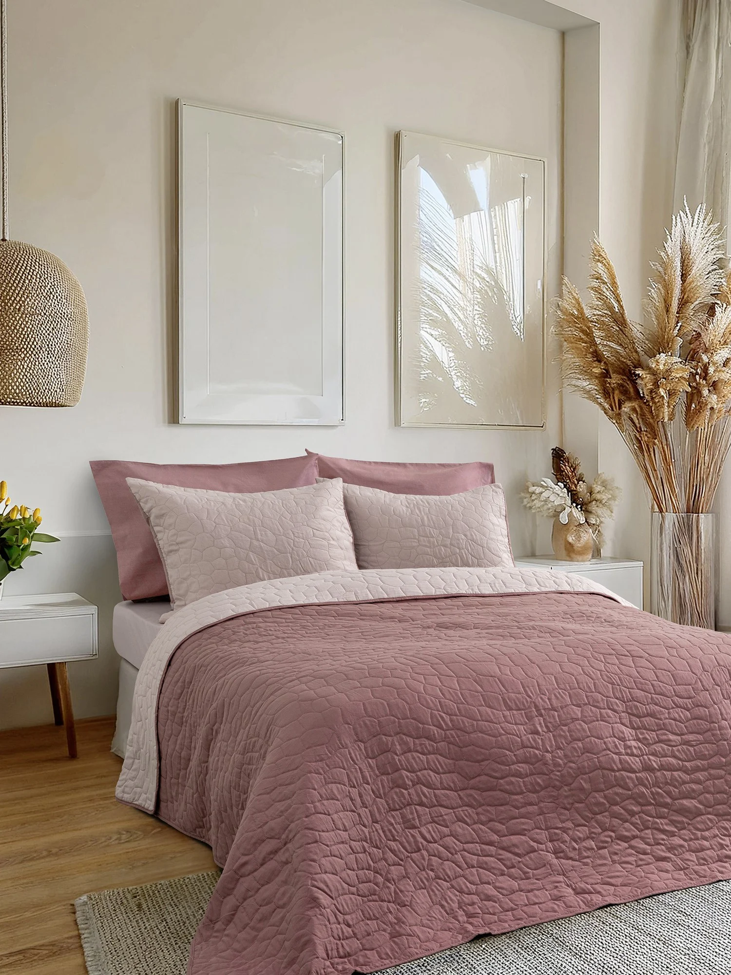 Κουβερλί Μονό 160x240 Nala - Wild Dusty Pink / Apple "Nima Home"