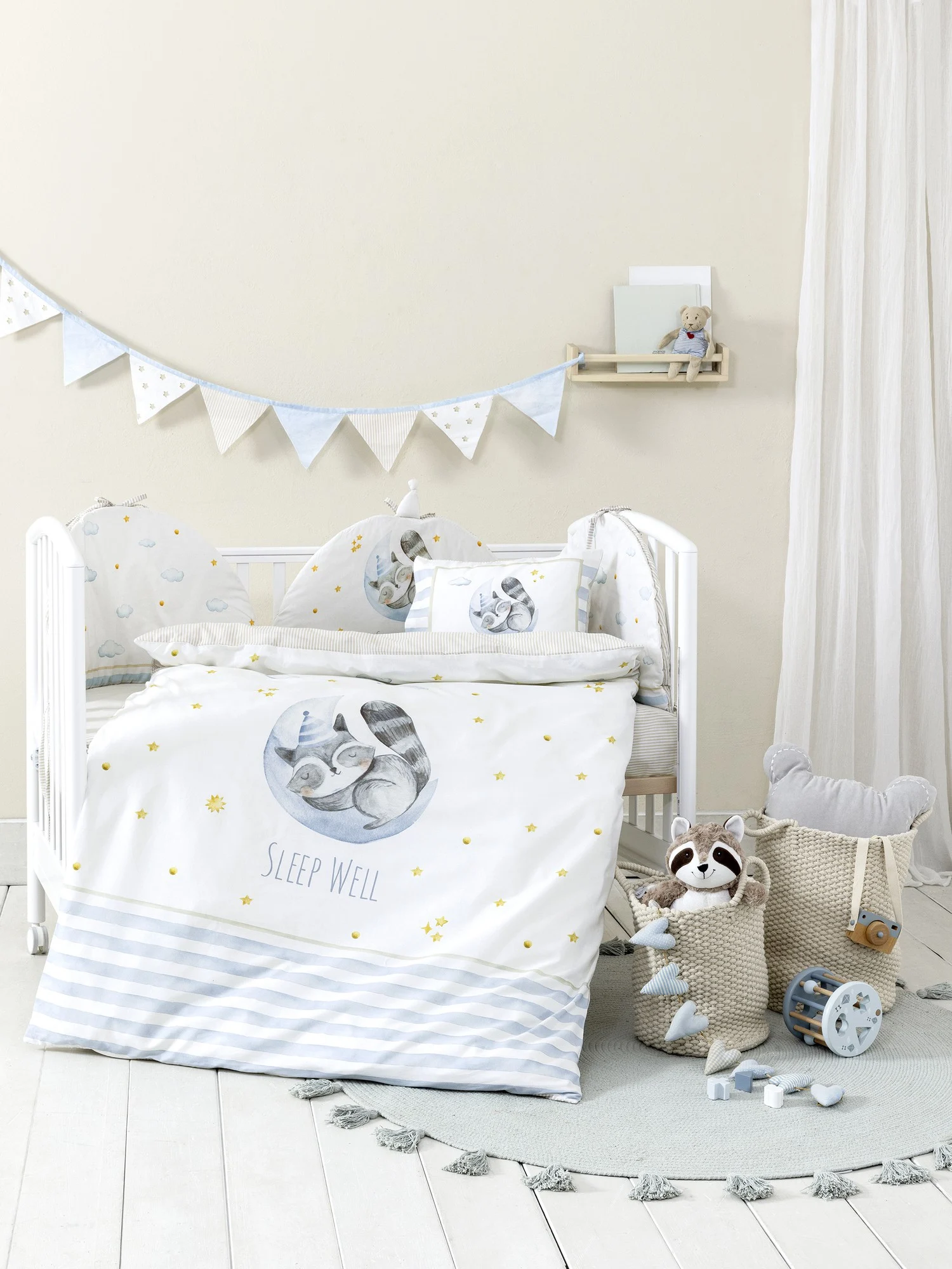 Κουβερλί Κούνιας 110x140 Sleepy Racoon "Nima Home"