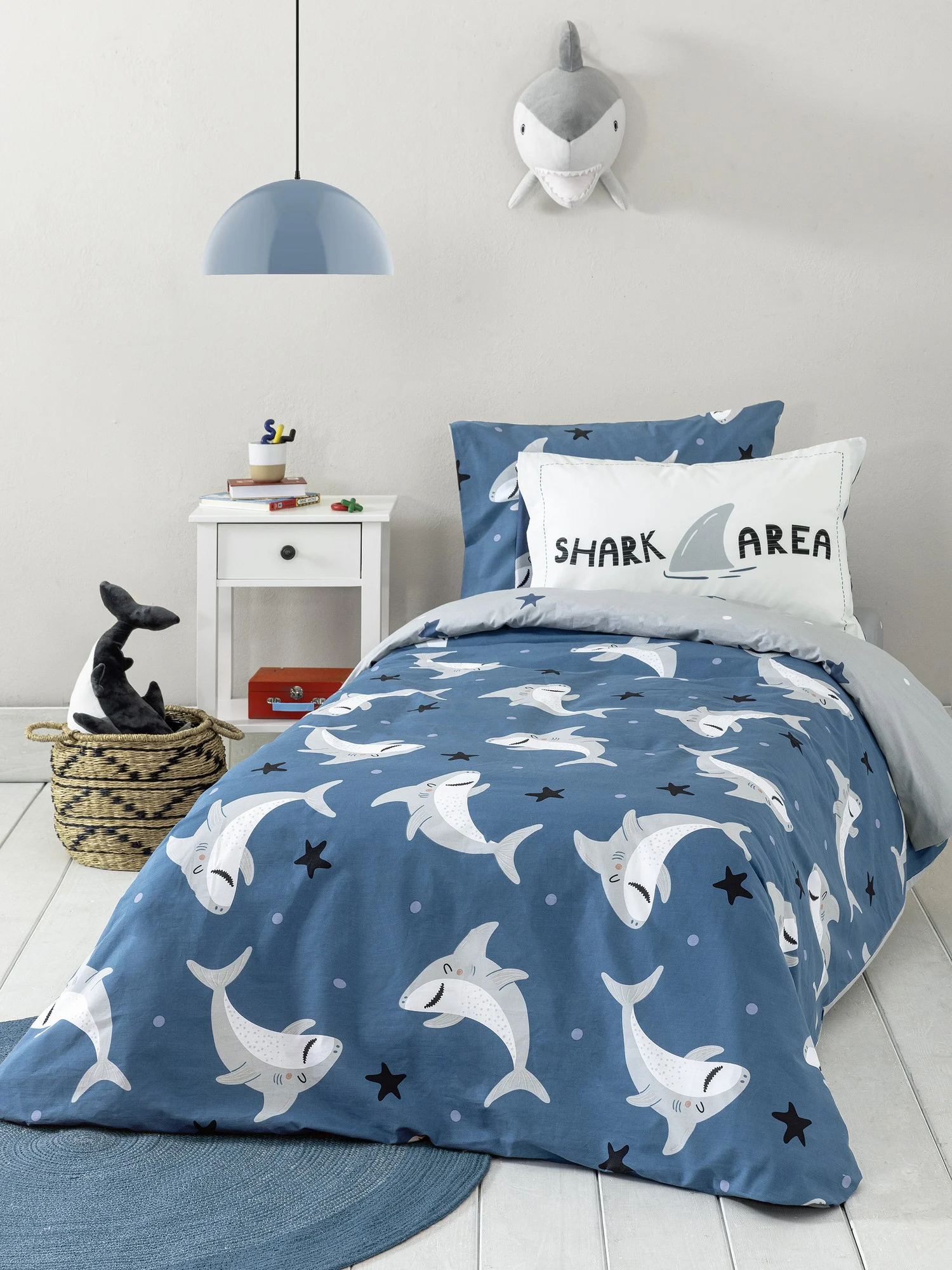 Σετ Σεντόνια Παιδικά Με Λάστιχο 100x200+30 Shark Area "Nima Home"