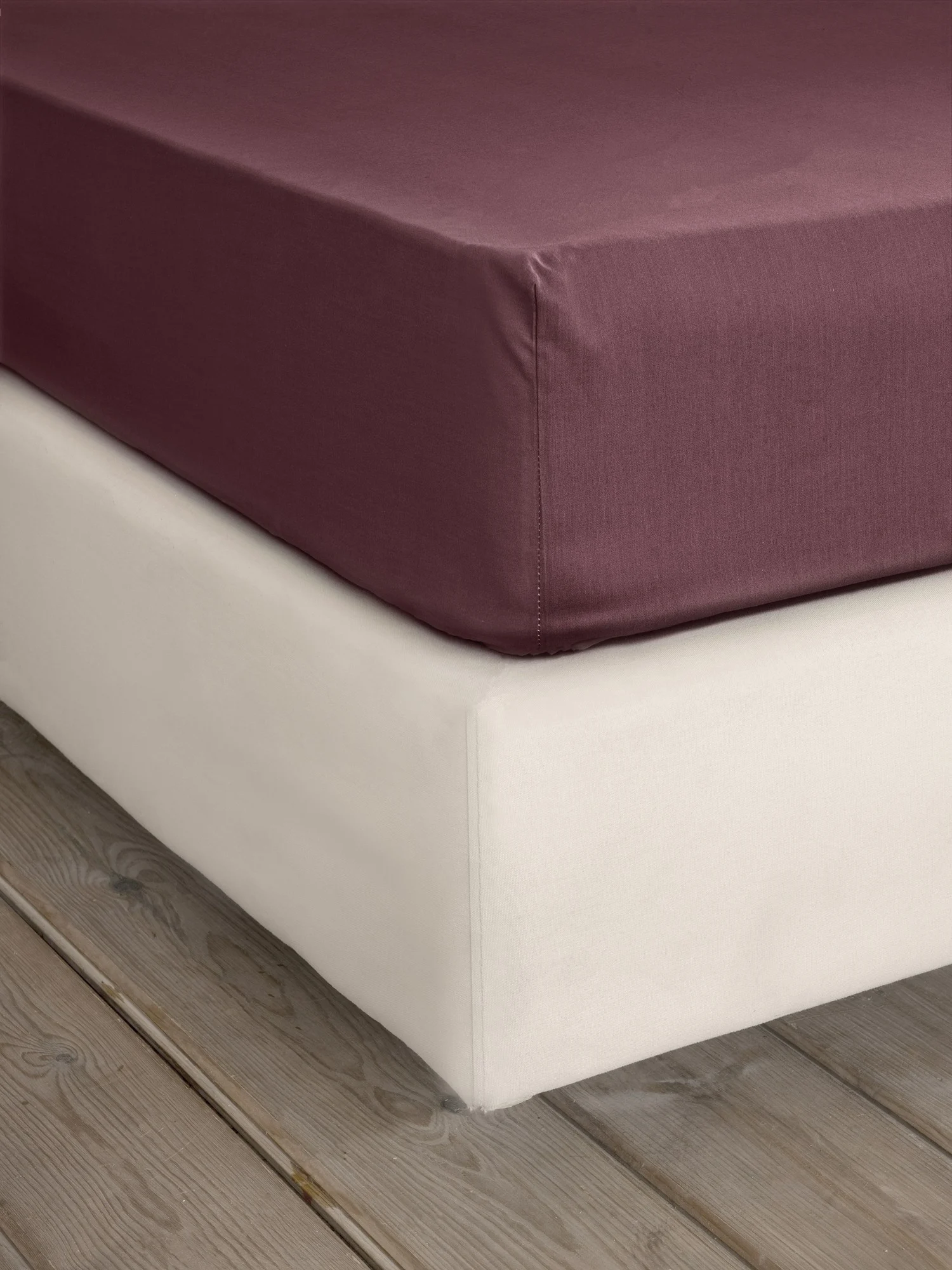 Σεντόνι Υπέρδιπλο Με Λάστιχο Unicolors Deep Bordeaux 165×205+35 “Nima Home”