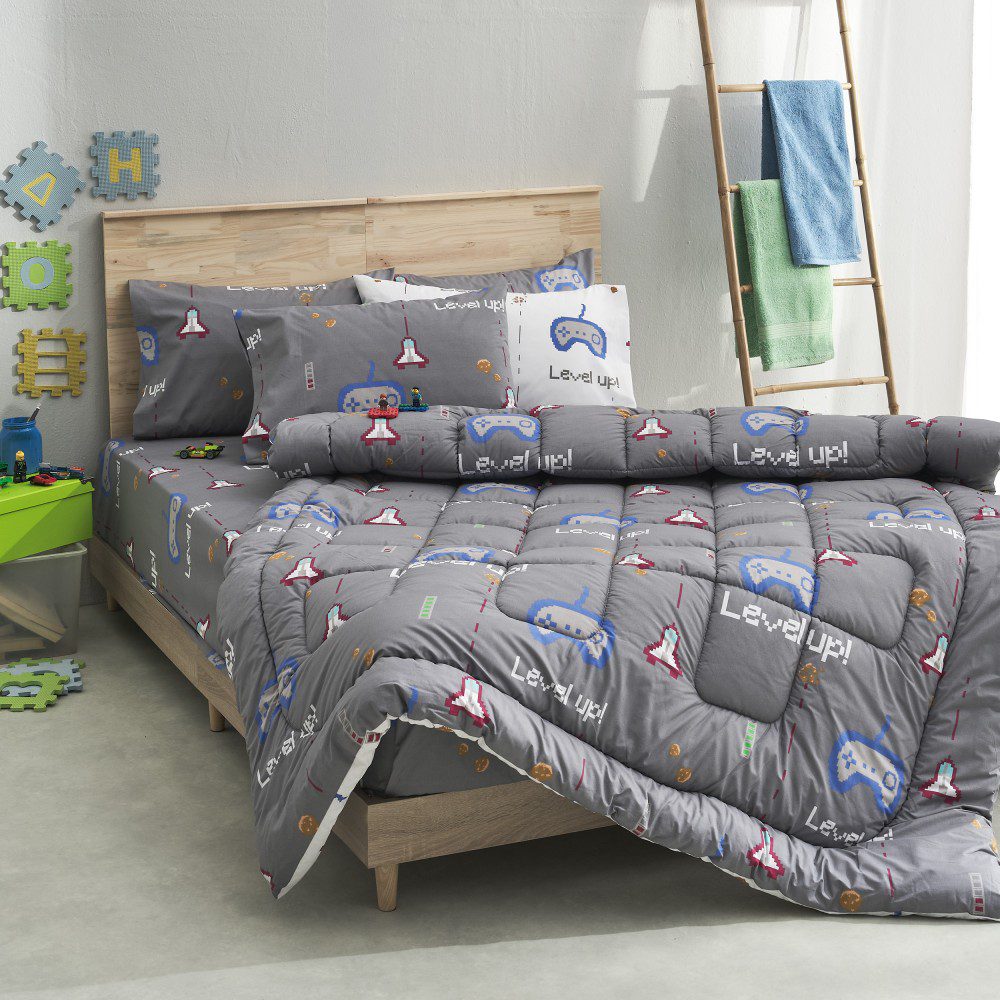 Σετ Σεντόνια Παιδικά Μονά 160×260 Mindcraft Γκρι “Salonica”