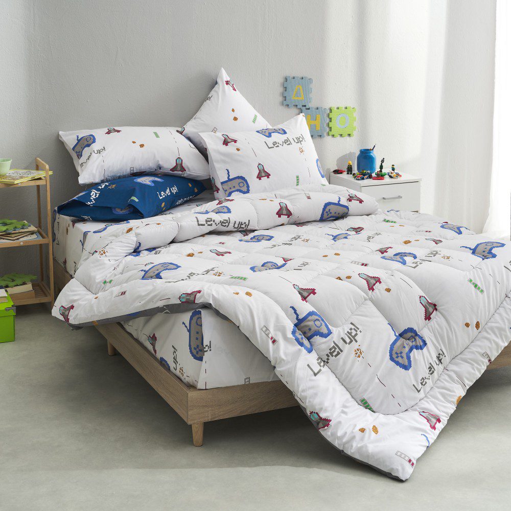 Σετ Σεντόνια Παιδικά Μονά 160x260 Mindcraft Λευκό "Salonica" - Image 4