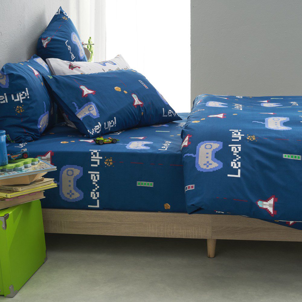 Σετ Σεντόνια Παιδικά Μονά 160×260 Mindcraft Μπλε “Salonica”