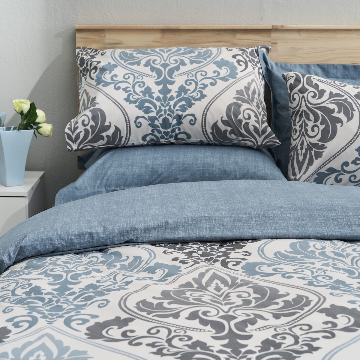 Σετ Σεντόνια Υπέρδιπλα 240x260 Βικτωριανό Μπλε "Salonica" - Image 6