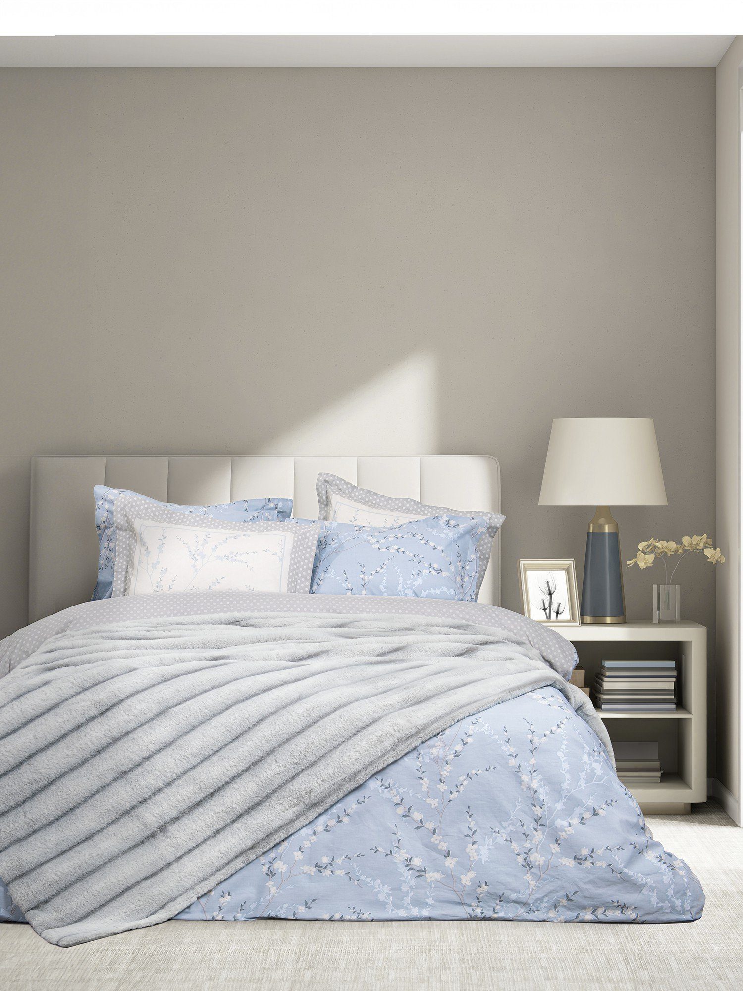 Κουβέρτα Υπέρδιπλη 220×240 Light Gray “Nima Home”