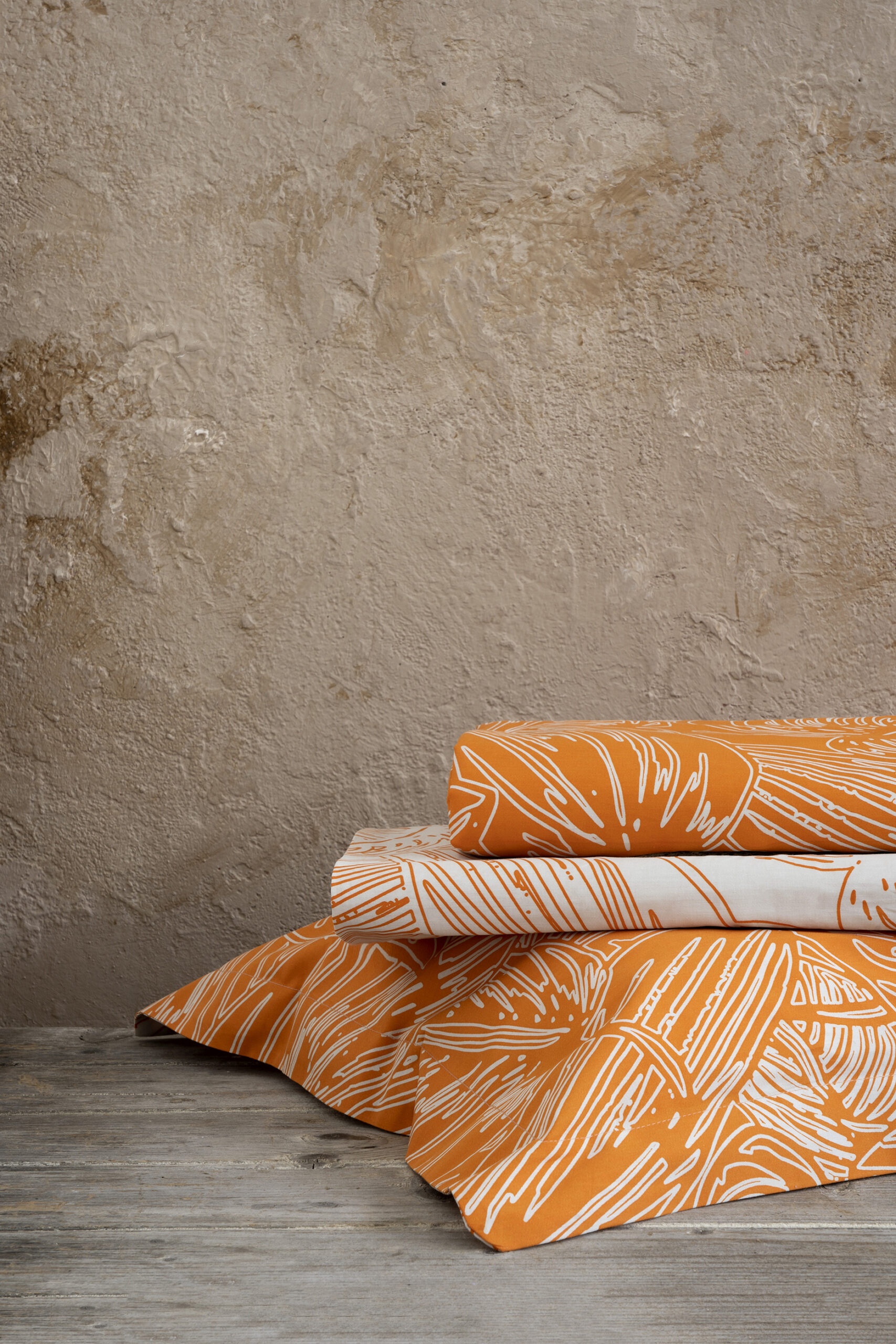 Σετ Σεντόνια Μονά - Arbust Deep Orange - Μονά (2 x 170x270 + 1 Μαξιλαροθήκη Oxford 4 πλευρών 52x72+5) "Nima Home" - Image 2