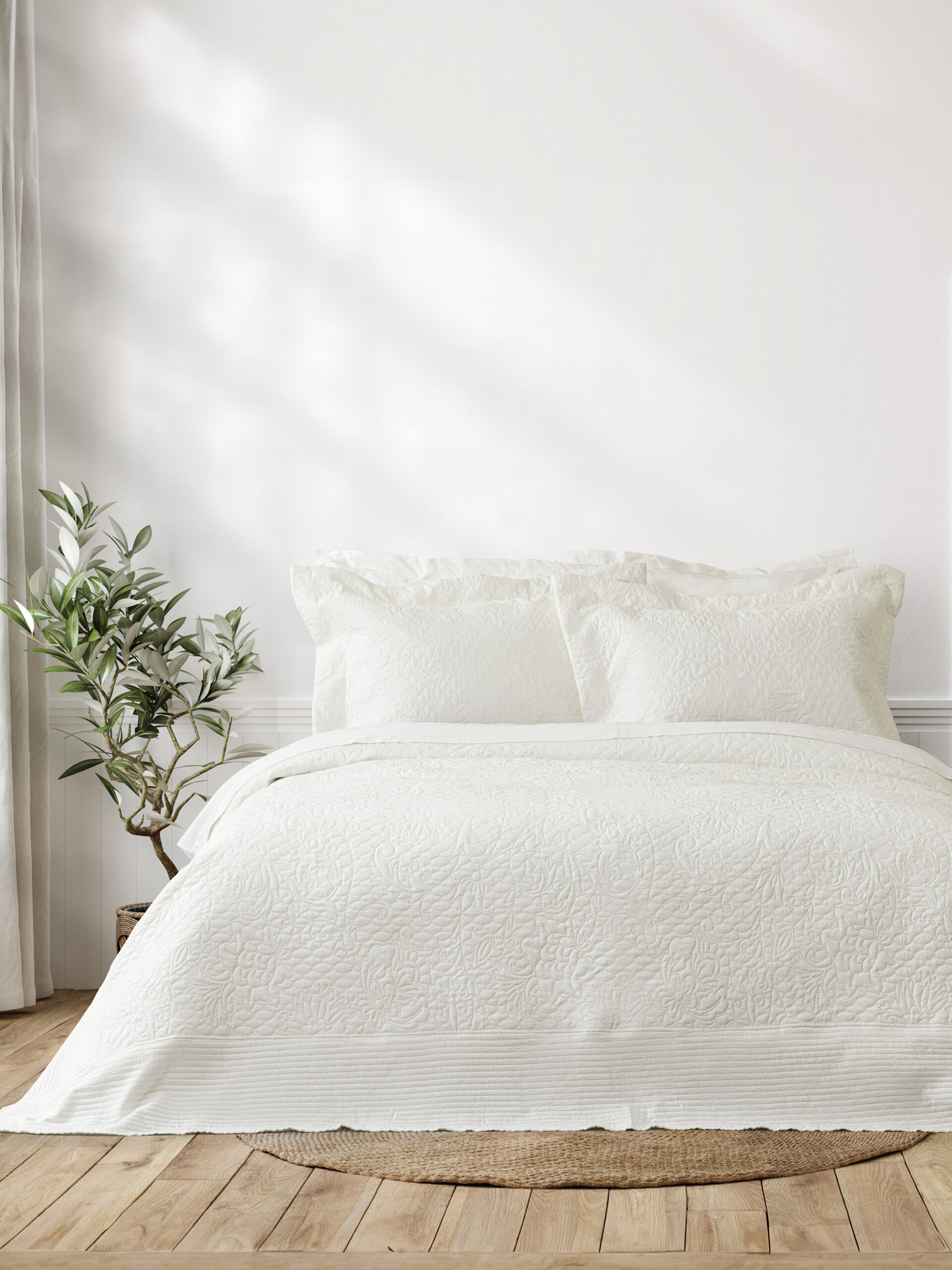Σετ Κουβερλί 240x260 - Always Off White - Γίγας (1 x 240x260 + 2 Μαξιλαροθήκες Oxford 52x72+8) "Nima Home"