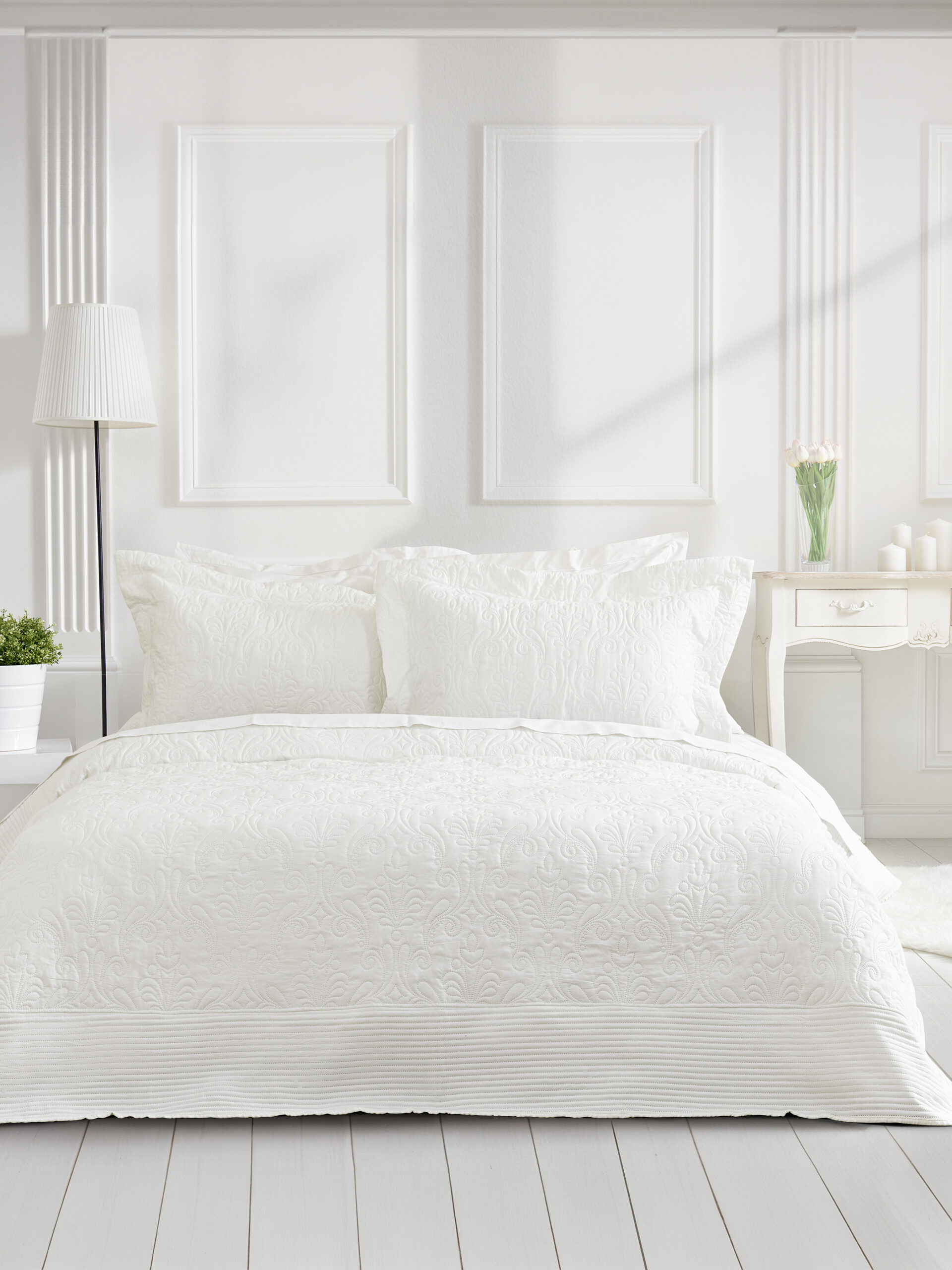 Σετ Κουβερλί 240x260 - Harmony Off White - Γίγας (1 x 240x260 + 2 Μαξιλαροθήκες Oxford 52x72+8) "Nima Home"