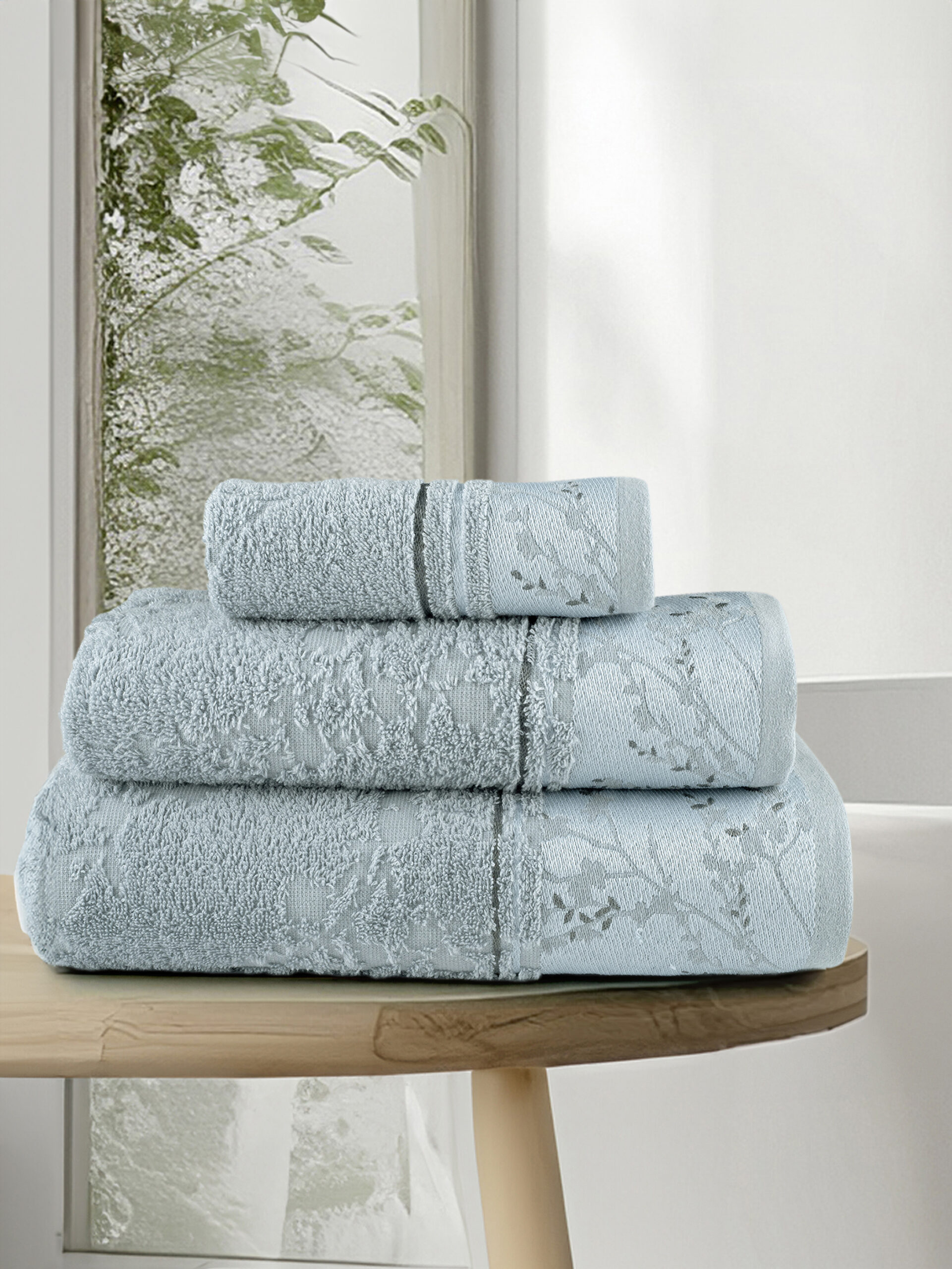 Σετ Πετσέτες (30x50 + 50x90 + 70x140) - Inverno Light Blue - Σετ (1 x 30x50 + 1 x 50x90 + 1 x 70x140) "Nima Home"