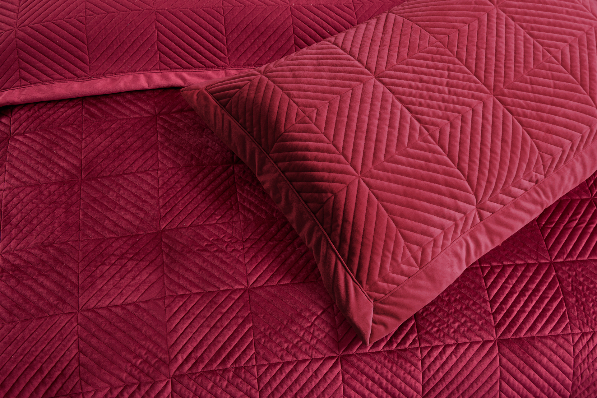 Σετ Κουβερλί Velvet Γίγας 260x240 +2 Μαξιλαροθήκες 52x72 Palmira Burgundy "Liolios Home" - Image 3