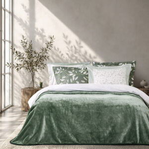 Κουβέρτα Βελουτέ Γίγας 240x260 Coperta - Forest Green - Γίγας 240x260 "Nima Home"