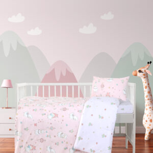 Σετ Σεντόνια Κούνιας - Pink Paca - Κούνιας (2 x 120x160 + 1 Μαξιλαροθήκη 30x40) "Kocoon Bebe"