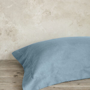 Μαξιλαροθήκες Oxford Superior Satin - Dusty Blue - Μαξιλαροθήκες oxford 3 πλευρών (2 x 52x72+5) "Nima Home"