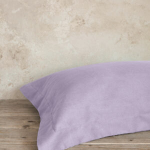 Μαξιλαροθήκες Oxford Superior Satin - Smoky Lilac - Μαξιλαροθήκες oxford 3 πλευρών (2 x 52x72+5) "Nima Home"