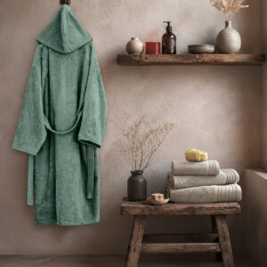 Μπουρνούζι με κουκούλα Zen - Small - Rock Green - Small "Nima Home"